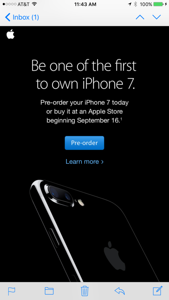 iPhone 7 announcement from 2016