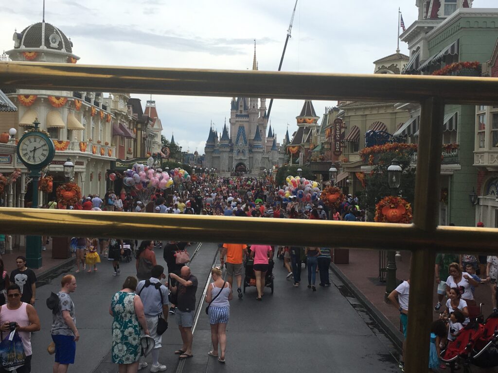 Magic Kingdom Main Street and Castle view from bus