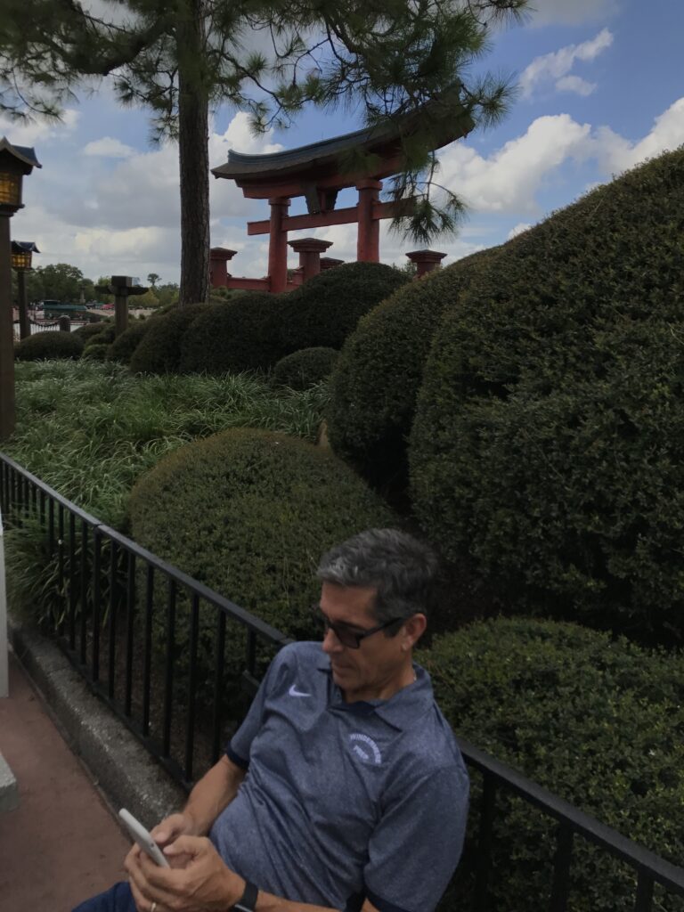 Disney author Jeff Noel at Epcot's Japan pavilion